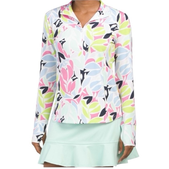 TOMMY BAHAMA Upf 50 Tennis/Golf Printed Long Sleeve Active Floral Jacket Size M - Picture 1 of 10